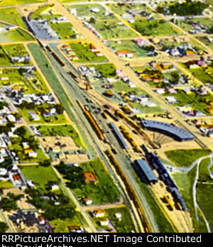 Aerial view of Hugo, OK yard.